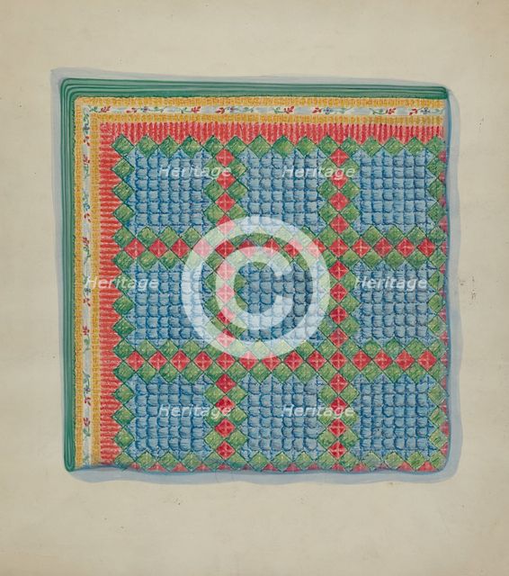 Patchwork Quilt, c. 1936. Creator: Mabel Ritter.