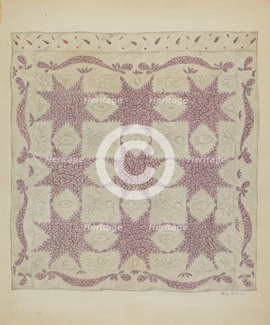 Patchwork Quilt, c. 1936. Creator: Mary Berner.