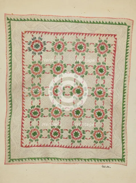 Patchwork Quilt, c. 1936. Creator: Charlotte Winter.
