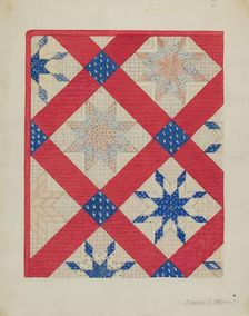 Patchwork Quilt, c. 1936. Creator: Elbert S. Mowery