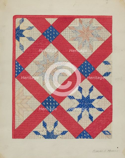 Patchwork Quilt, c. 1936. Creator: Elbert S. Mowery.
