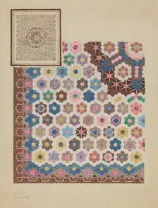 Patchwork Quilt, c. 1936. Creator: Elizabeth Valentine
