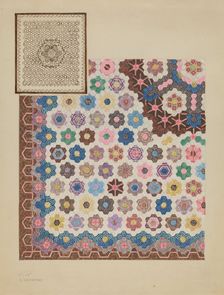 Patchwork Quilt, c. 1936. Creator: Elizabeth Valentine