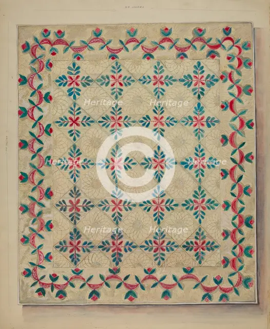 Patchwork Quilt, c. 1936. Creator: Ella Josephine Sterling.