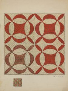Patchwork Quilt, c. 1936. Creator: George Loughridge