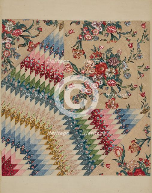 Patchwork Quilt, c. 1936. Creator: Irene Schaefer.