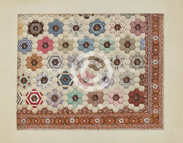 Patchwork Quilt, c. 1936. Creator: Irene Schaefer.