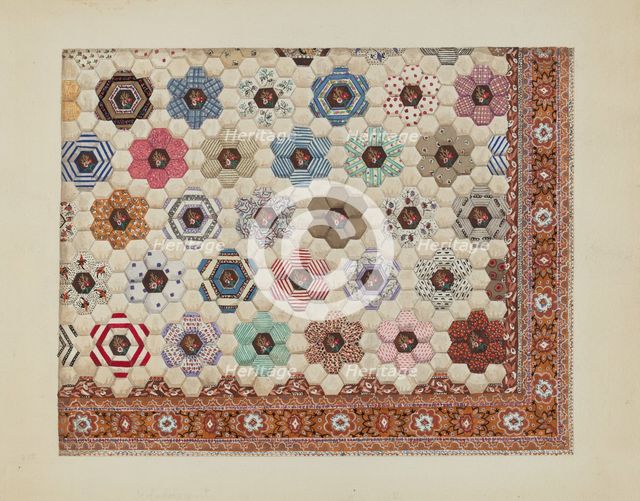 Patchwork Quilt, c. 1936. Creator: Irene Schaefer.