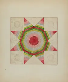 Patchwork Quilt, c. 1936. Creator: Jules Lefevere