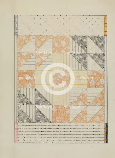Patchwork Quilt, c. 1937. Creator: Margaret Linsley.