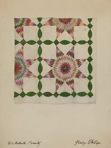 Patchwork Quilt, c. 1937. Creator: Gladys Phillips