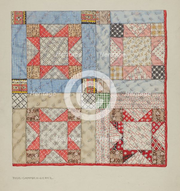 Patchwork Quilt, c. 1937. Creator: Rose Campbell-Gerke.