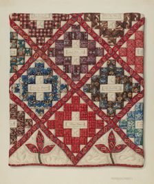 Patchwork Quilt, c. 1938. Creator: Jenny Almgren