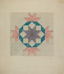 Patchwork Quilt Pattern, 1935/1942. Creator: T. Joyce