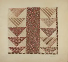 Patchwork Quilt (Section), c. 1938. Creator: Henry Granet