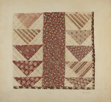 Patchwork Quilt (Section), c. 1938. Creator: Henry Granet
