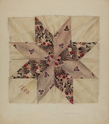 Patchwork Quilting, 1939. Creator: Harvey Thoss