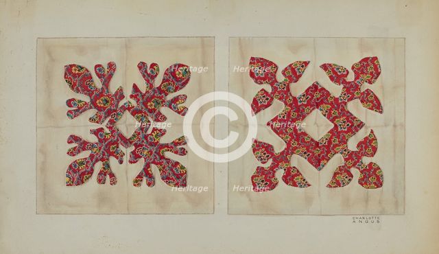 Patchwork Squares, c. 1941. Creator: Charlotte Angus.