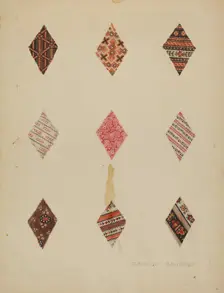 Patches from Quilt, c. 1937. Creator: Eleanor Gausser