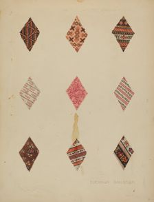 Patches from Quilt, c. 1937. Creator: Eleanor Gausser