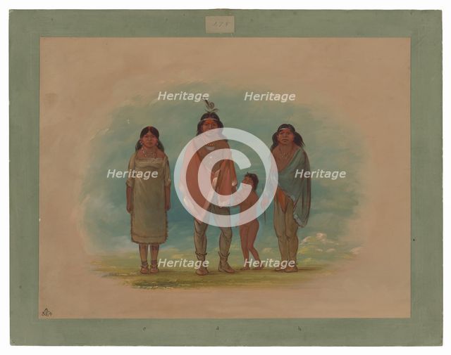 Patagon Chief, His Brother, and Daughter, 1856/1869. Creator: George Catlin.