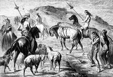 Patagonian funeral procession, c1880