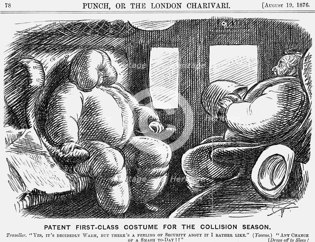 'Patent First-Class Costume for the Collision Season', 1876. Creator: Charles Samuel Keene.