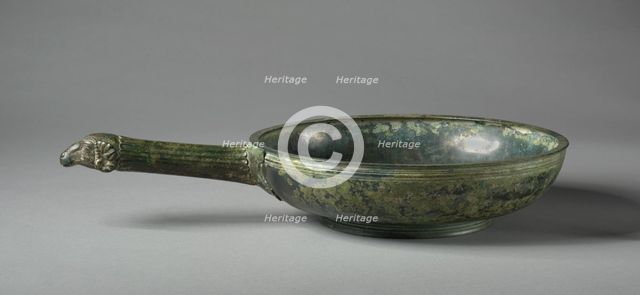Patera with Fluted Handle and Ram Head Finial, 400s BC. Creator: Unknown.