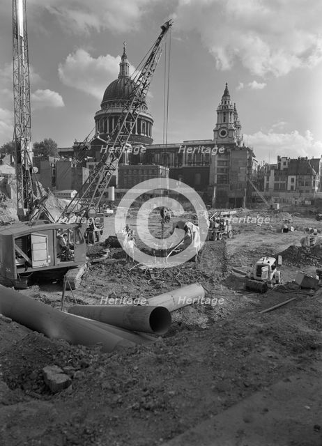 Paternoster Square, City of London, 15/09/1961. Creator: John Laing plc.