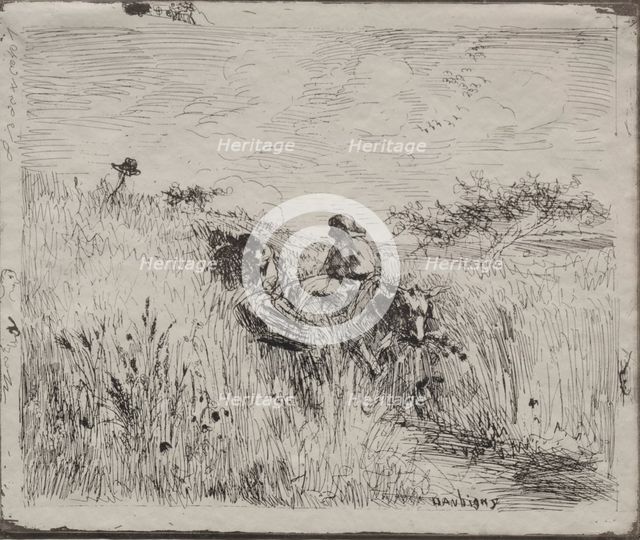 Path Through the Grain Field, original impression 1862, printed in 1921. Creator: Charles François Daubigny (French, 1817-1878).