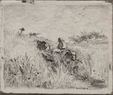 Path Through the Grain Field, original impression 1862, printed in 1921. Creator: Charles François Daubigny (French, 1817-1878)