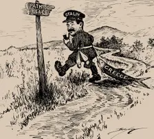 Path to Peace (The Evening Star, August 27, 1946) , 1946. Creator: Berryman, Clifford K. (1869-1949)