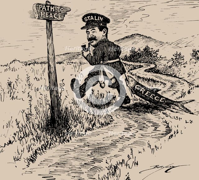 Path to Peace (The Evening Star, August 27, 1946) , 1946. Creator: Berryman, Clifford K. (1869-1949).