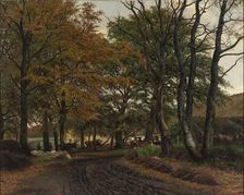 Path under ancient trees, 1882. Creator: Viggo Christian Frederik Vilhelm Pedersen