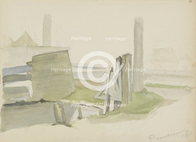 Path along a canal, c.1896. Creator: Christiaan Huidekoper.