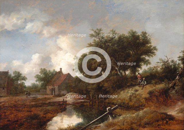 Path Leading to Farms by a Wooded Brook, c1645. Creator: Isaack Ruisdael.