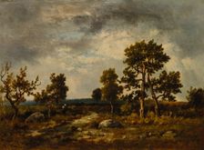 Path Near the Pond of Vipers, Fontainebleau Forest, c. 1860s. Creator: Narcisse Diaz de la Peña (French, 1807-1876)