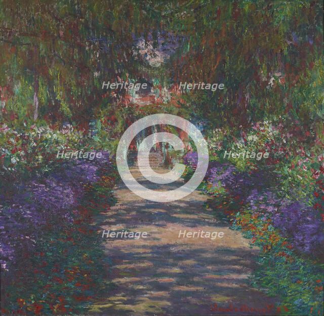 Pathway in Monet's Garden at Giverny, 1902. Creator: Monet, Claude (1840-1926).