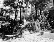 Patio and gardens in New York City, 1921. Creator: Frances Benjamin Johnston