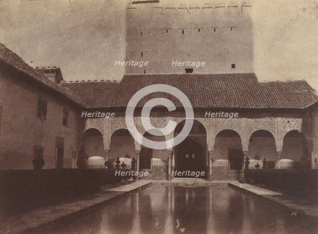 Patio de los Arrayanes, Alhambra, Granada, Spain, 1854. Creator: Alphonse Delaunay.