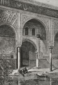 Patio de los Arrayanes, (Court of the Myrtles), Comares Palace, the Alhambra, Granada, Spain, 1890. Creator: Unknown