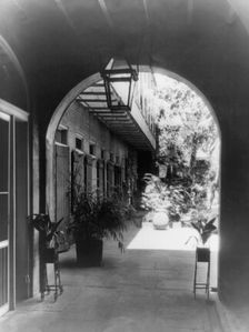 Patio on Bourbon Street, New Orleans, 1937 or 1938. Creator: Frances Benjamin Johnston