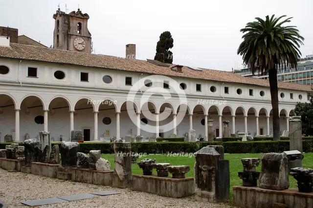 Patio, National Roman Museum (Baths of Diocletian), Rome, Italy, 2009.  Creator: LTL.