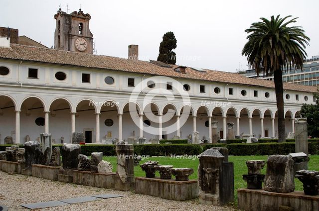 Patio, National Roman Museum (Baths of Diocletian), Rome, Italy, 2009.  Creator: LTL.