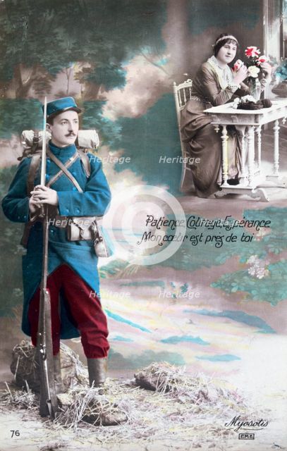 'Patience, courage, hope my heart is close to you', 1914-1918. Artist: Unknown