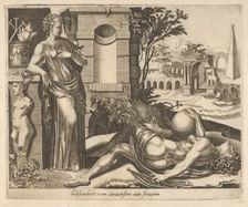 Patience as the Victor over Fortune from Six Sayings about Fortune, ca. 1560. Creator: Dirck Volkertsen Coornhert