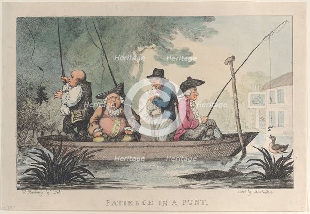 Patience in a Punt, 1811., 1811. Creator: Thomas Rowlandson.