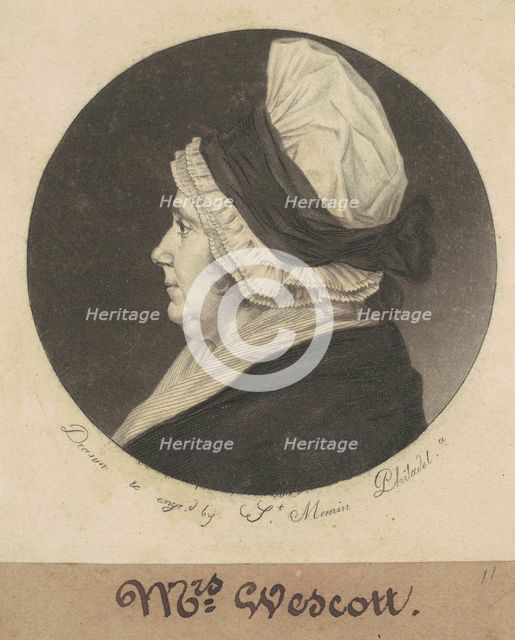 Patience Story Wescott, 1798. Creator: Charles Balthazar Julien Févret de Saint-Mémin.
