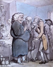 Patients consulting an obese quack, 1807. Creator: Thomas Rowlandson
