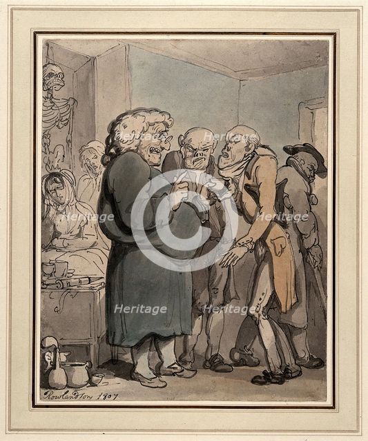 Patients consulting an obese quack, 1807. Creator: Thomas Rowlandson.